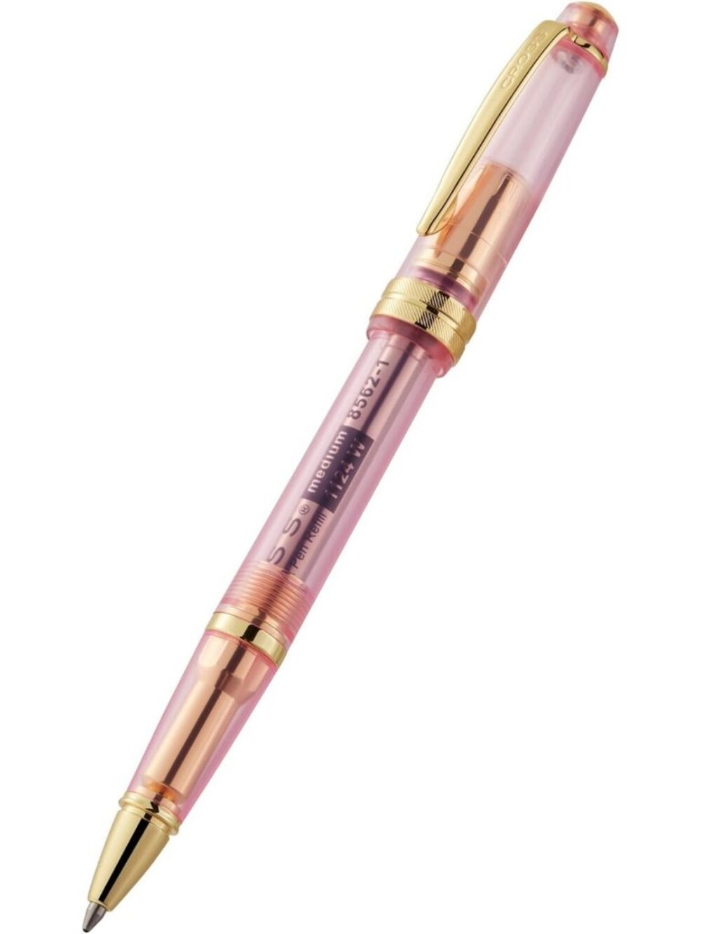 Elegant Light Pink Sapphire Ballpoint Pen - Medium Point, Black Ink, Perfect